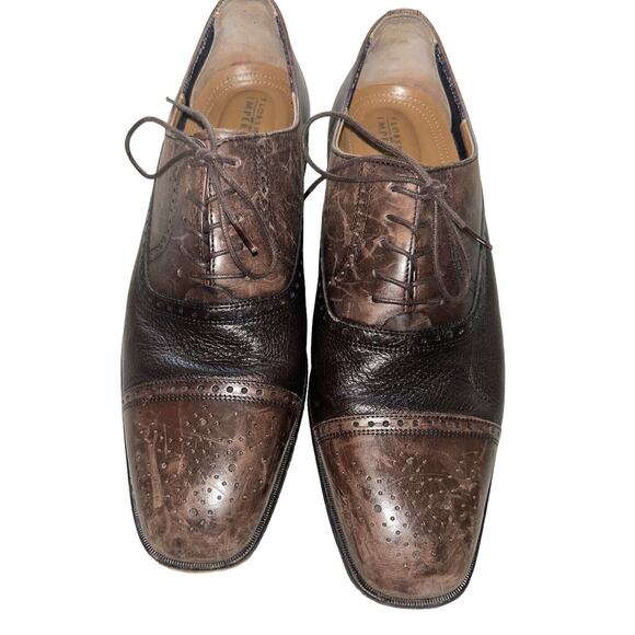 Mens Florsheim Imperial Cap-Toe Brogue Oxfords Bio Comfort Brown Leather Sz 9.5D - Picture 1 of 14